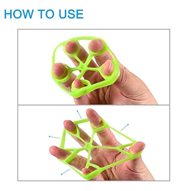uxcell Finger Stretcher Exerciser, 6.6LB Silicone Hand Grip Strengthener Finger Strength Trainer for Rock Climbing Athletes Workout Green