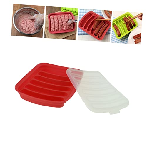 LALADEFIEE 6rollen Silikon-wurstform Mit Deckel Zum Backen Von Handgemachten Würsten Wiederverwendbar Hitzebeständig Für Babynahrung Und Süßigkeiten