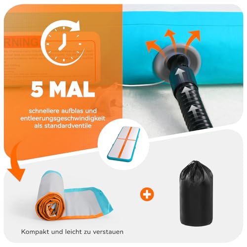 Airtrack Matte 5m x 1m (Farbe Blau + Orange) - 4