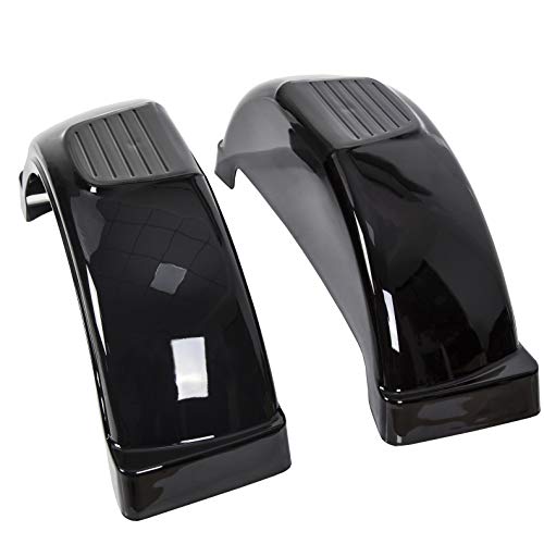Ecotric 2 Pcs Trailer Fenders W/ Steps Compatible With Single-Axle Trailers 13" Diameter Wheels Tires Plastic Fenders - Black #TOP3