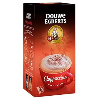 عبوات قهوة فورية | Douwe Egberts | Cappuccino Solution Coffee 10 Pieces | الوزن الإجمالي 4.41 أونصة