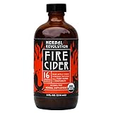 Fire Cider: A Warming Spicy Tonic Blend of Vegetables and Herbs Infused in Organic Raw Apple Cider Vinegar | By Herbal Revolution | 8 Fl Oz Bottle