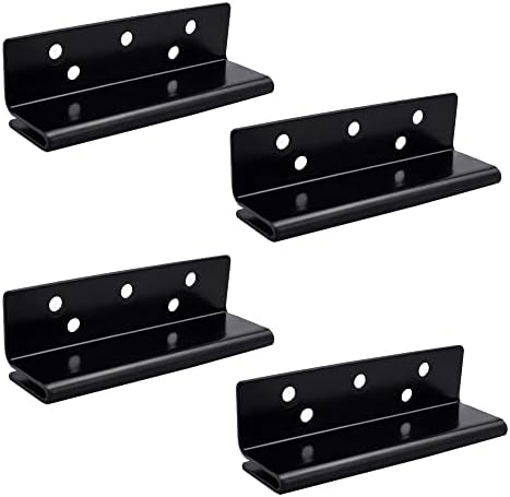 BUZIFU 4 PCS Bed Frame Bed Post Double Hook Slot Bracket Bed Rail Hooks Plates Heavy Duty Bed Post Double Pin Hook Slot Bracket Bed Accessories Bed Frame Attachment Bracket Hardware for Wooden Bed