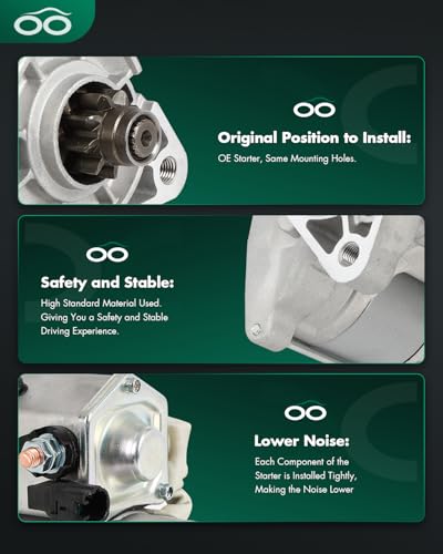 Image of SCITOO 17706 Engine Starter Motor | Compatible with 1996-2000 for Toyota 4Runner L4, 2010 for 4Runner, 1994-1998 for T100 2.7L, 1995-2015 for Tacoma