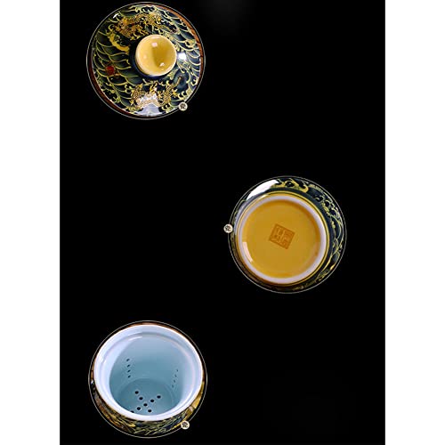 Taza de café y té de cerámica yesTGE ideal para el hogar y la oficina con tapa e infusor 7