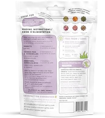 No Furries Delights Forage Mix,100% All Natural Botanical Herb Treat for Rabbit Hamster Guinea Pig Chinchilla Chicken Gerbil Degu & Other Small Animals (All in one Forage Mix) - 2