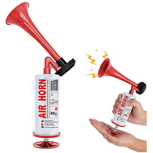 pangutheos Buzinha ar comprimido, buzina de ar bomba manual portátil, buzinas para animar futebol, barco desportivo segurança bozinhas para barcos, eventos desportivos, festas, alertas (vermelho)