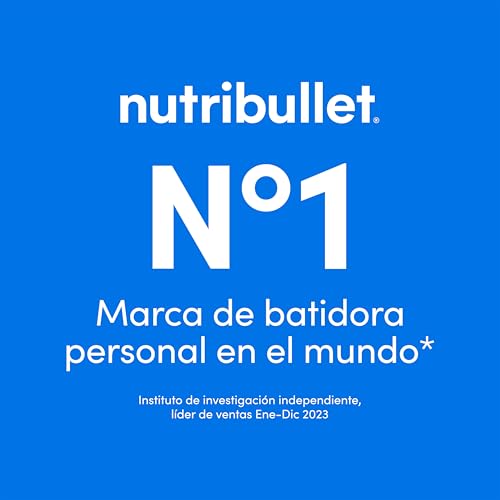 Nutribullet Tritan Batidora Portátil y Ligera, Minibatidora con Cuchilla de Acero Inoxidable de 4 Puntas, Batidora Multifunción, Cargador USB-C más de 15 Ciclos de Batido, 475 ml, NBP003B Negro