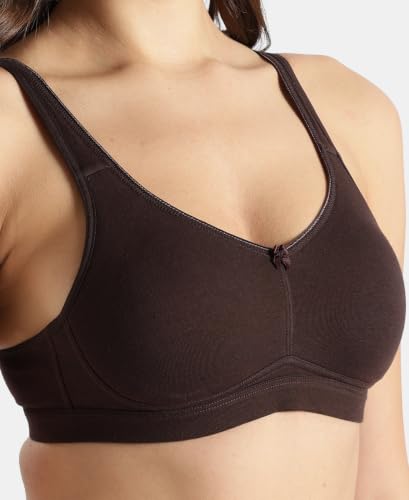 Image of Jockey FE41 Women Wirefree Non Padded Super Combed Cotton Elastane Stretch Full Coverage Everyday Bra with Concealed Shaper Panel