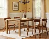 HNY Farmhouse Solid Wood Dining Chairs Set of 4, Mid Century Modern Dining Chairs with...