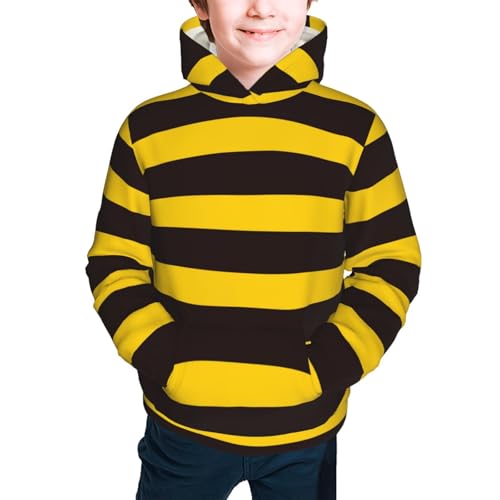 Bee Stripe Kids Pullover Hoodies Boys Sweatshirts Girls Athletic Clothes with Pocket2