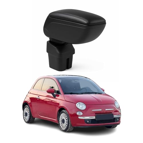 Omac Bracciolo Centrale Compatibile Con Fiat 500 500C 2007-2015 Con Adattatore Abs Nero-image