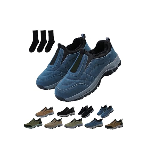 Orthopedic Shoes Men & Women - Outdoor Non-Slip Breathable Slip-on Sports Shoes - Comfortable Waterproof Hiking Shoe, Blue-(thickened), 9
