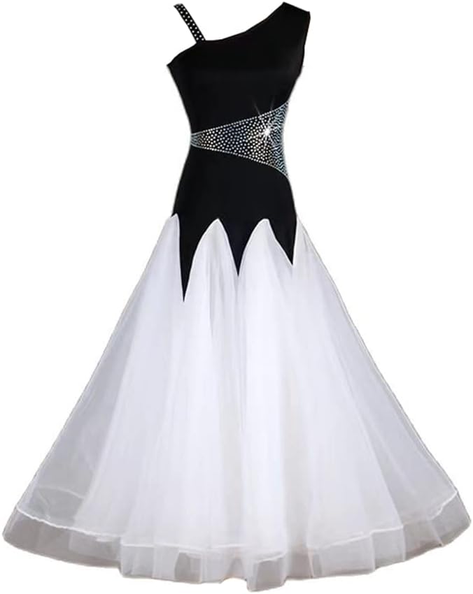 LIUHUO Shoulder-Mounted Dance Skirt Competition Dress Ballroom Dancing Big Swing Dress Waltz Performance Dress