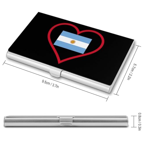 I Love Argentina Red Heart Business Card Holder Slim Credit Case Pocket Name Case Wallet for Men Women2