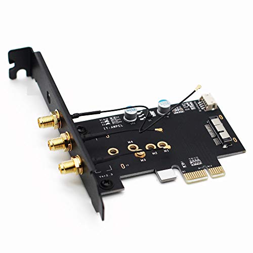 HUYUN BCM94360CSAX / BCM943602CS / BCM94331csax Adaptador WLAN a PCI-e 1x 16x para Desktop con antena WiFi de 6dBi para Hackintosh/Windows 7/8/10 miniatura 3