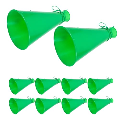 Gogogmee Lot de 8 Klaxons de Stade Verts en Plastique Sifflets Portables pour Événements Sportifs Jouets Festifs Légers et Résistants pour Encouragements Lors de Matchs de Football et