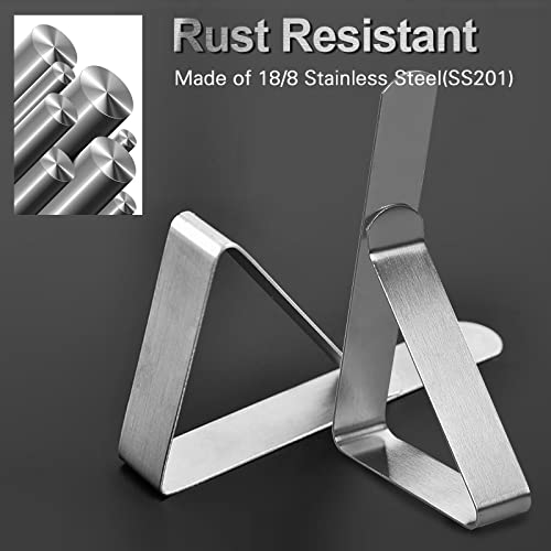 12 Pack Large Tablecloth Clips- Picnic Table Cloth Clips- Stainless Steel Table Cloth Cover Clamps- Table Clips For Restaurant Picnics Party- Large Clips Fits For 1.8” To 2.5” Thick Tables #TOP3