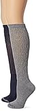 Dr. Scholl's Women's Advanced Relief Diabetic & Circulatory Knee High Socks, Denim/Grey, Shoe Size: 4-10