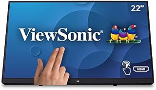 ViewSonic TD2230 22 Inch Full HD 10-Point Touch Monitor with VGA, HDMI, DisplayPort, Eye Care for Remote Collaboration, Black
