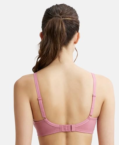 Image of Jockey FE40 Women Wirefree Padded Super Combed Cotton Elastane Stretch Full Coverage T-Shirt Bra with Cross Over Fit