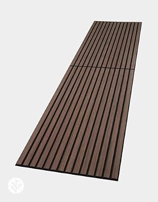Bark & Bole Slat Smoked Oak Wall Panels, Measures 94.48" x 23.62", 11.81", Satin Oil Finish, Interior Decor for Walls & Ceilings, Noise Cancelling & Sound Absorbing for Home, Office & Bedroom, 4pcs