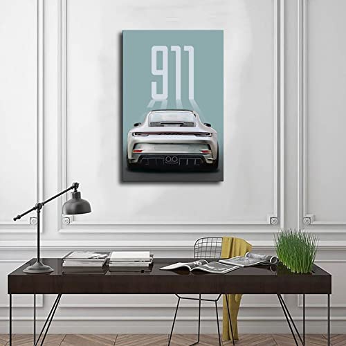 Kamuff Car Poster Walls Canvas 911 Gt Turbo Carrera Posters Wall Art Canvas For Boys Room Banner For Mancave Garage Bedroom Unframe-Style 12X18Inch(30X45Cm) #TOP2