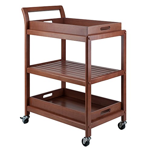 Winsome Albert Entertainment Kitchen Cart, Walnut, 24.8X15.98X33.27 #TOP1