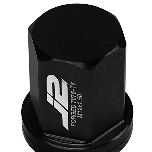 J2 Engineering 20 Pcs 7075 Aluminum Closed End M12 x 1.5 Lug Nuts Set w/Socket Adapter, Black, Fit Conical Seat, LN-T7-006-15-BK - Thumbnail 5