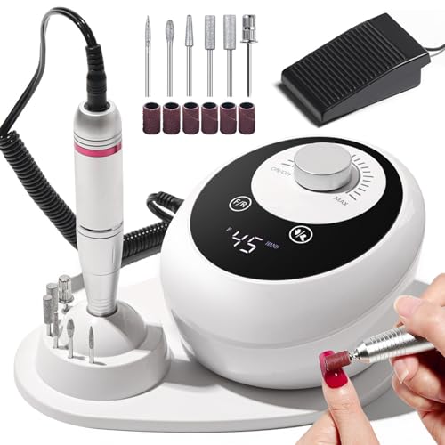 Fresa elettrica professionale, 45000 giri/min, fresa per unghie in gel,