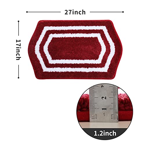 Tapis de bain COSY HOMEER rouge en polyester micro 43x68 cm