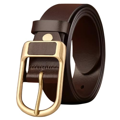 Ceinture jean et pantalon en cuir véritable avec boucle minimaliste anti-frottement homme