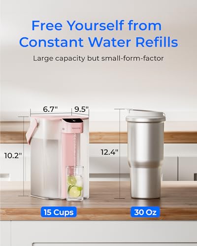 Image of Waterdrop ED01P Electric Water Filter Pitcher, NSF /ANSI 42&53&401&372, Pink