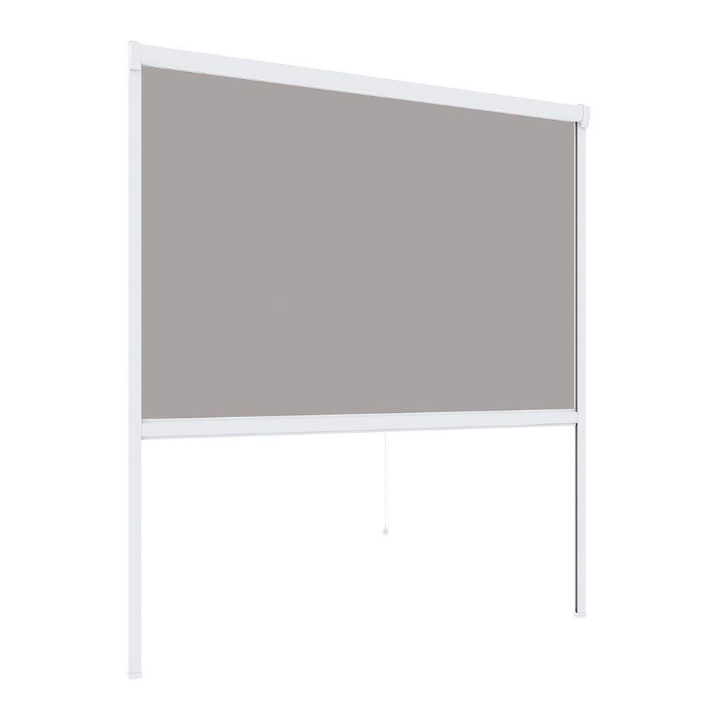 Ose FACILITYS - Store moustiquaire Enroulable en PVC Blanc 130x160 cm - Adaptable et découpable - Tulle en Fibre de Verre ignifugée - Visserie Incluse - PVC - Blanc