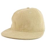 Trendy Apparel Shop 100% Cotton Corduroy Casual Flatbill Baseball Cap - Sand