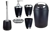Color o Diseño a Elegir GMMH 6pcs Set DE BAÑO baño Set DE Accesorios DISPENSADOR DE JABÓN Soporte ESCOBILLA DE BAÑO Juego DE BAÑO - Negro