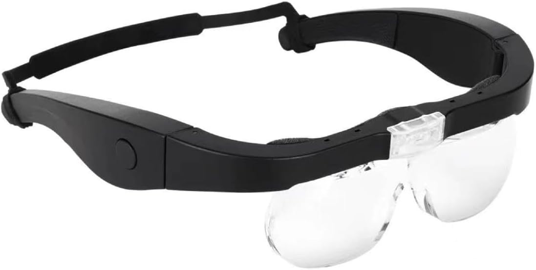 Lighted Head Magnifier Glasses Headset with Led Light Magnifying Head Lamp Headband Loupe.