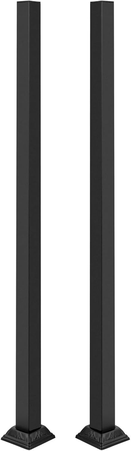 2x38 Black Deck Railing Handrail Stair Balusters Post Square Metal Fence Post