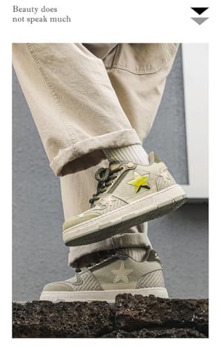 Premium Leather Y2K Retro Star Pattern Sneakers for Casual Wear with Comfortable Fit and Non-Slip Sole3