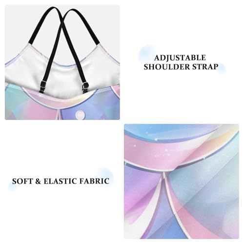 Image of senya Girls Swimsuits Dreamy Mermaid Scales Pearls One-Piece Swimwear Quick Dry Girls Bathing Suits for 3 Years Old