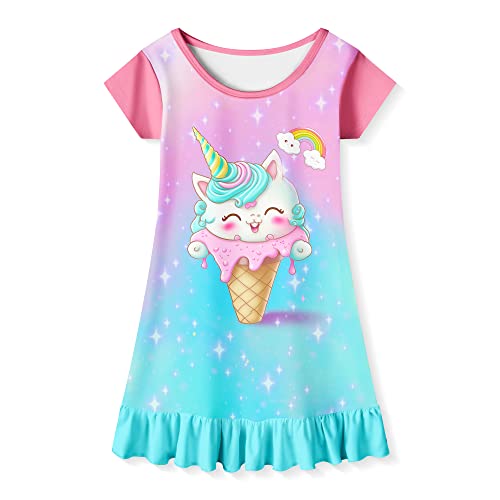 LQSZ Girls Nightgown Casual Dress Sleepwear 3-10 Years Pajamas Nightgowns for Little Girls