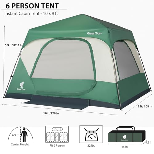 Carpa instantánea para 6 personas GEERTOP miniatura 5