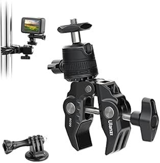 VIJIM Super Clamp Camera Mount Clamp with 360° Ballhead, Mini Magic Arm for LED light, DJI Osmo Action Camera, Cross Bars, Camera Monitor
