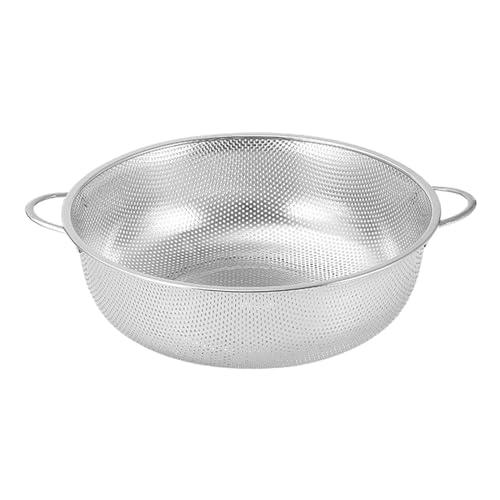 Scolapasta in acciaio inox, resistente, per spaghetti, grani, fagioli, 19,5 cm, argento