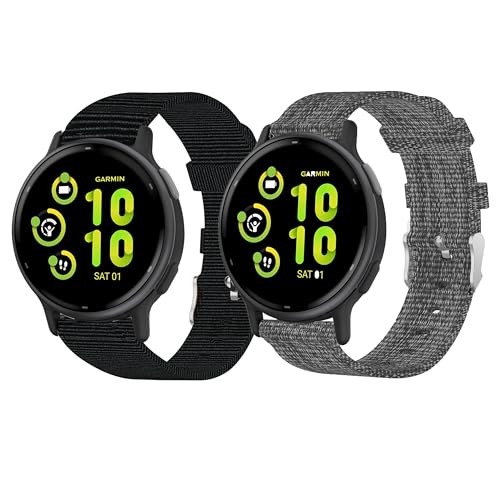 Bracelet montre 20mm en tissu pour Garmin Forerunner 245 et Approach