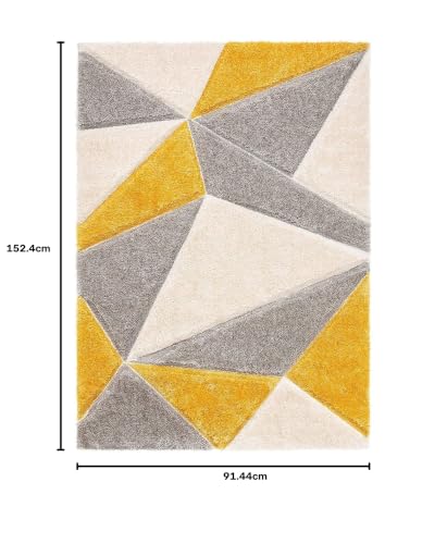 Image of Carpet for Living Room 3x5 feet Anti Skid Rug Colour Yello Silver