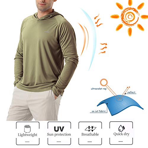 Image of Men's UPF 50+ Long Sleeve Sun Shirts UV Protection Hoodie Rash Guard Hiking Fishing Swim T Shirt