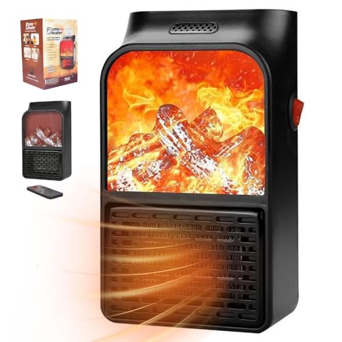 YANGUN Portable Heating Fan, 1000W Electric Space Heater with Fan, Portable Electric Heater with Remote, PortableHeaters for Home Low Energy, Timed Heating,Rotatable Plug,Space Heaters for Room Office