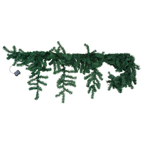 Fox Valley Traders Battery-Operated Pre-Lit Cascading Mantel Garland