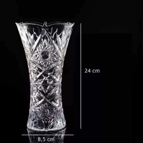 Vaso De Vidro Alto Relevo Decoração Ambientes Flores 360801